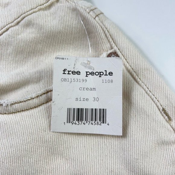 We The Free Free People Womens Laurel Canyon Flare Jeans Ivory High Rise 30 New - Picture 11 of 12